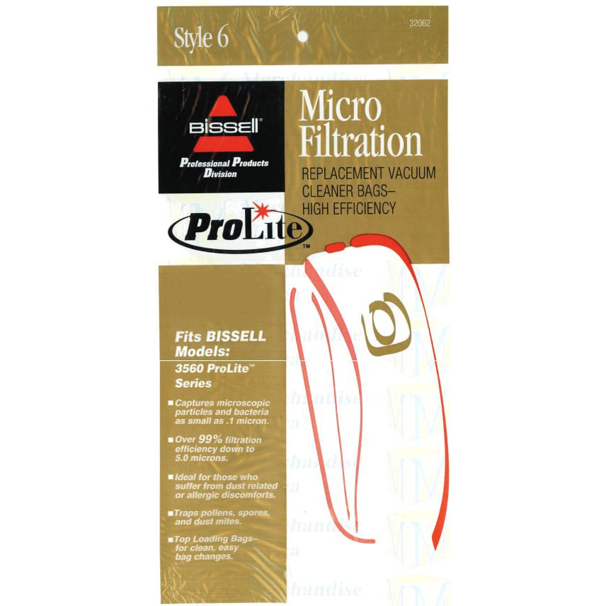 Bissell 32062 Style 6 Vacuum Bags - Genuine - 3 Pack