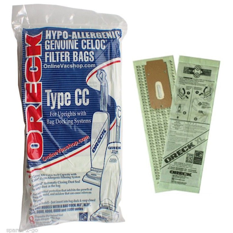 4 Allergy Bags for Oreck XL XL2 XL21 Upright Vacuum Type CC 6 BB W/ 2 BELTS ! 