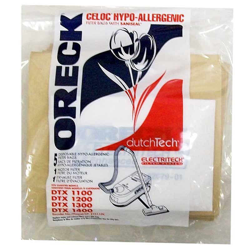 Oreck ET511PK dutchTech Hypo-Allergenic Bags- Genuine - 5 Pack