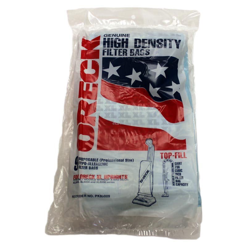 Oreck XL Genuine High Density Top Fill Vacuum Bags, 9 pack