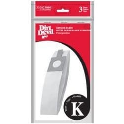Genuine Dirt Devil K Vacuum Bags, 3 Pack, Part # 3320230001