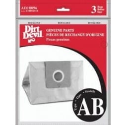 Genuine Dirt Devil AB Vacuum Bags, 3 Pack, Part # AD10096