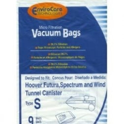 Hoover S Microlined Canister Envirocare Vacuum Bags, 9 Pack
