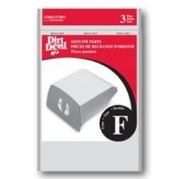 Genuine Dirt Devil F Vacuum Bags, 3 Pack, Part # 3200147001